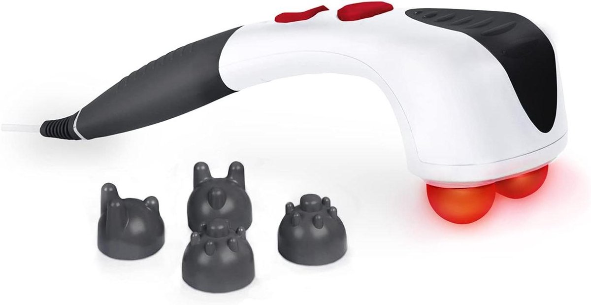 Elektrisch Klopmassageapparaat - Handmassage - Ontspanning Lichaam - Inschakelbare Warmte - 44 x 14 x 13 cm - Wit