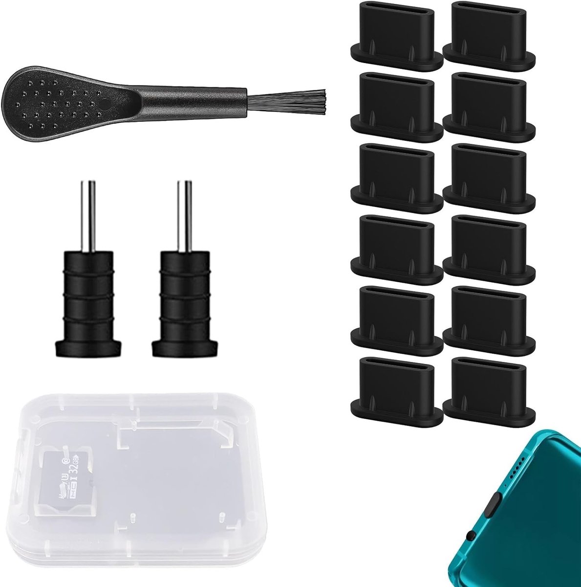 SolidKeus - USB C Stofbeschermingsset met 16 Onderdelen