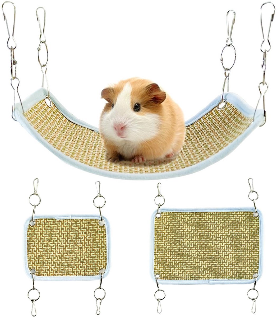 SolidKeus - 2 Stuks Hangmatten voor Kleine Dieren met Metalen Haken