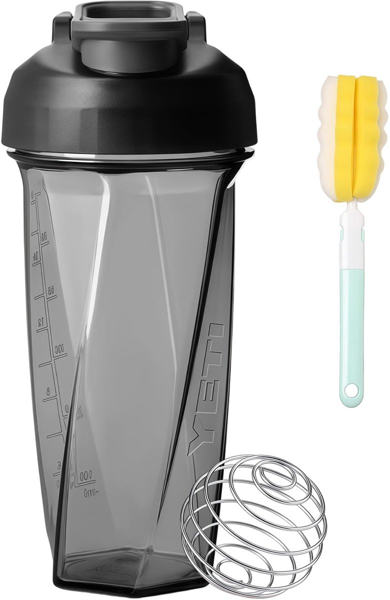 SolidKeus - Protein Shaker 600ML voor Sporters en Fitnessliefhebbers, Lekvrij Zwart