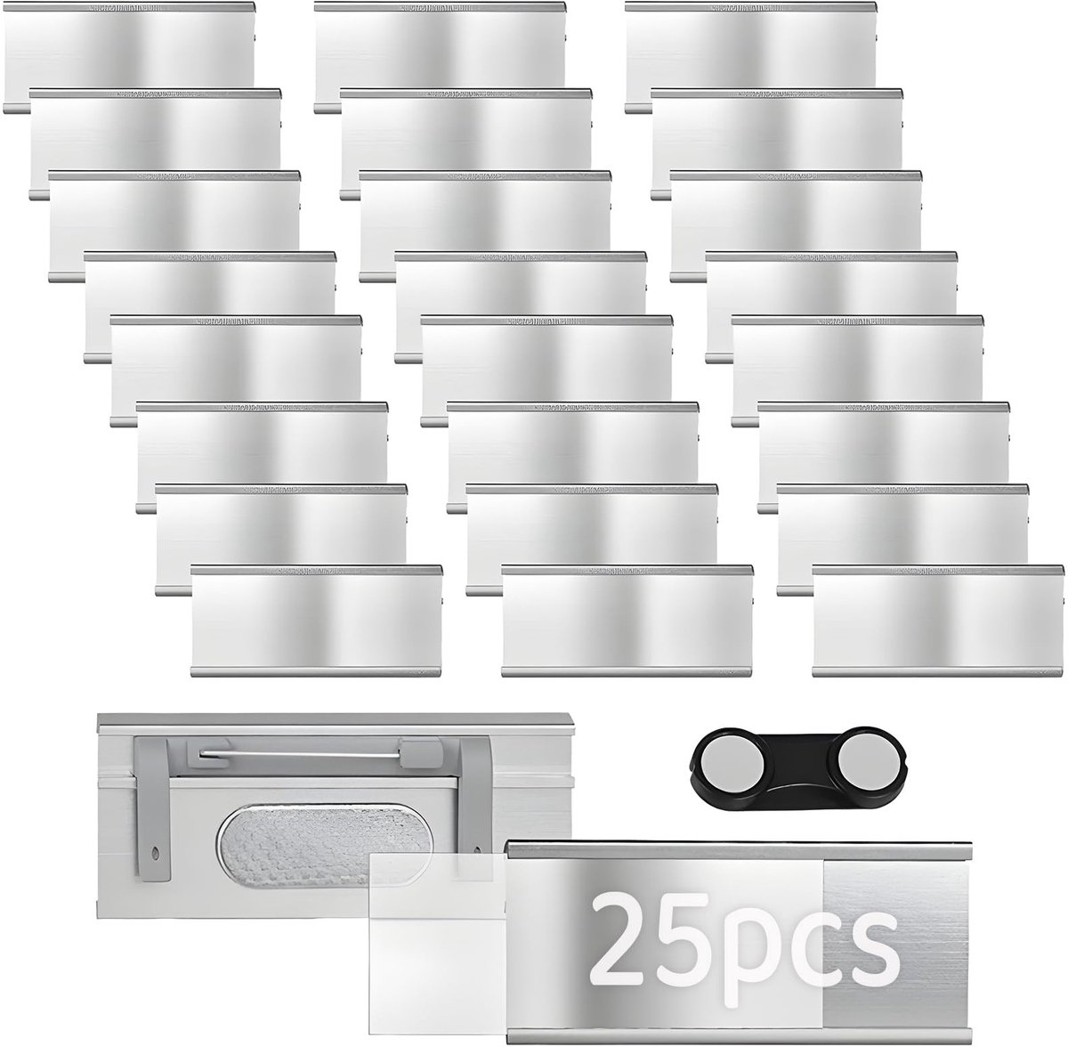 SolidKeus - 25 Stuks Magnetische Naambordjes voor Kleding