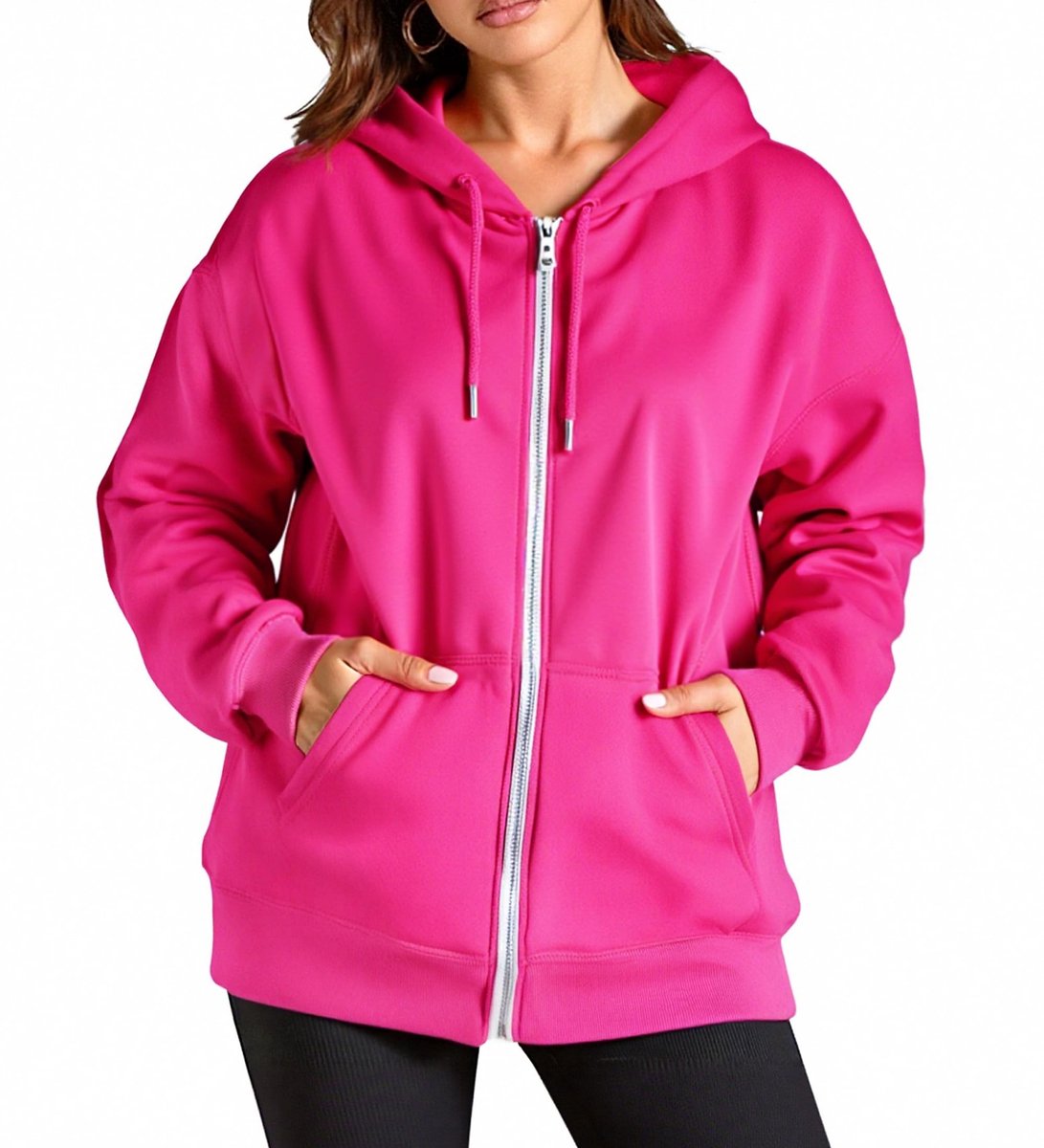SolidKeus - Dames Hoodie met Rits voor Herfst en Winter