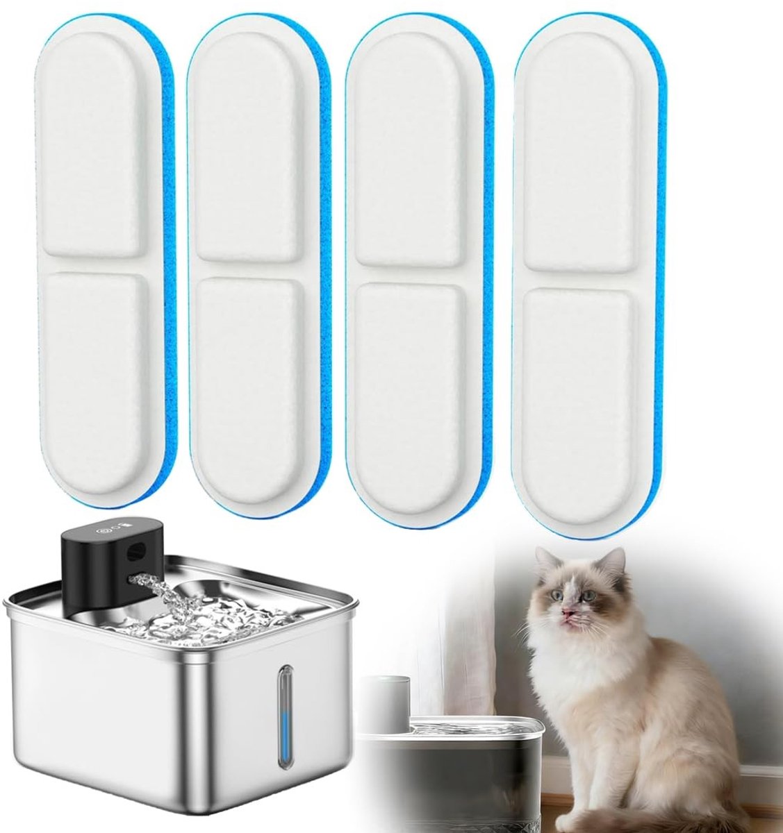 SolidKeus - Set van 4 Vervangfilters voor Kattenfontein