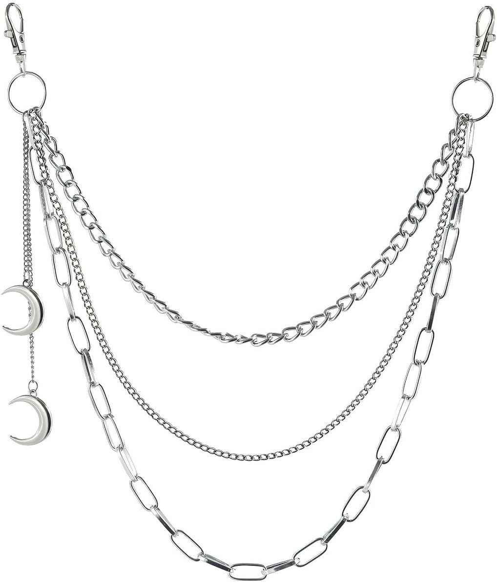 SolidKeus - Punkstijl Broekketting voor Vrouwen met Maanontwerp
