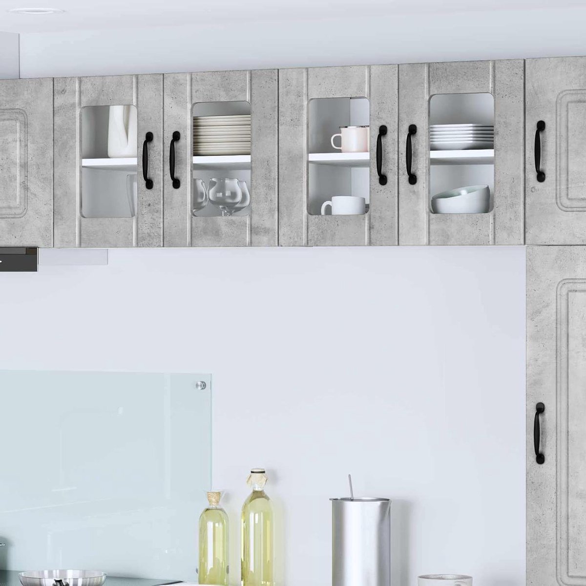 Keukenkast - Servieskast Wandkast - Keuken Organiseren - Stijlvol Modern Design - 60 x 31 x 40 cm - Betongrijs