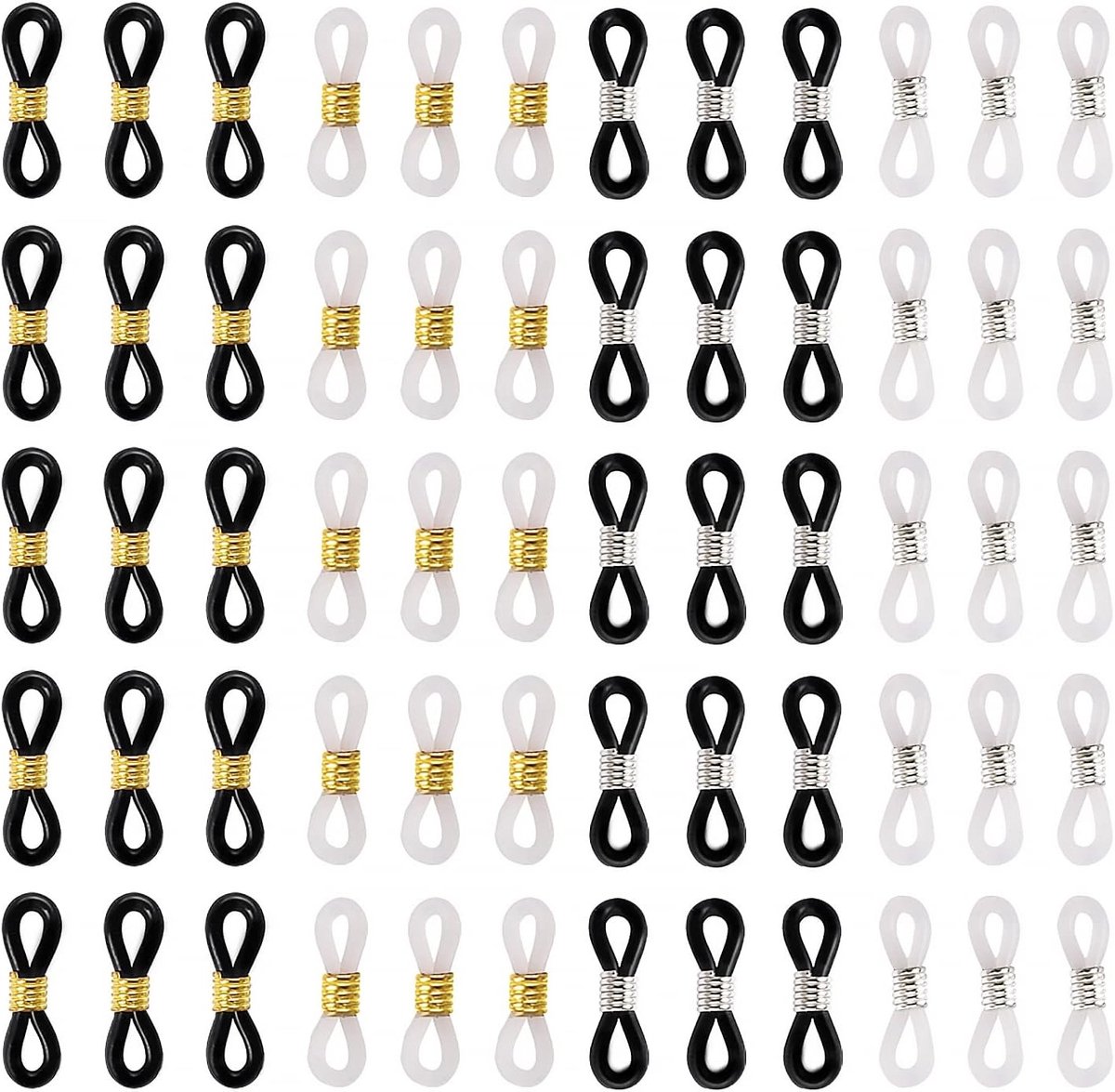 Verstelbare en Flexibele Brillenkette met Silikon Verbinder voor Zonnebrillen en Optische Brillen, Rutschfest en Duurzaam