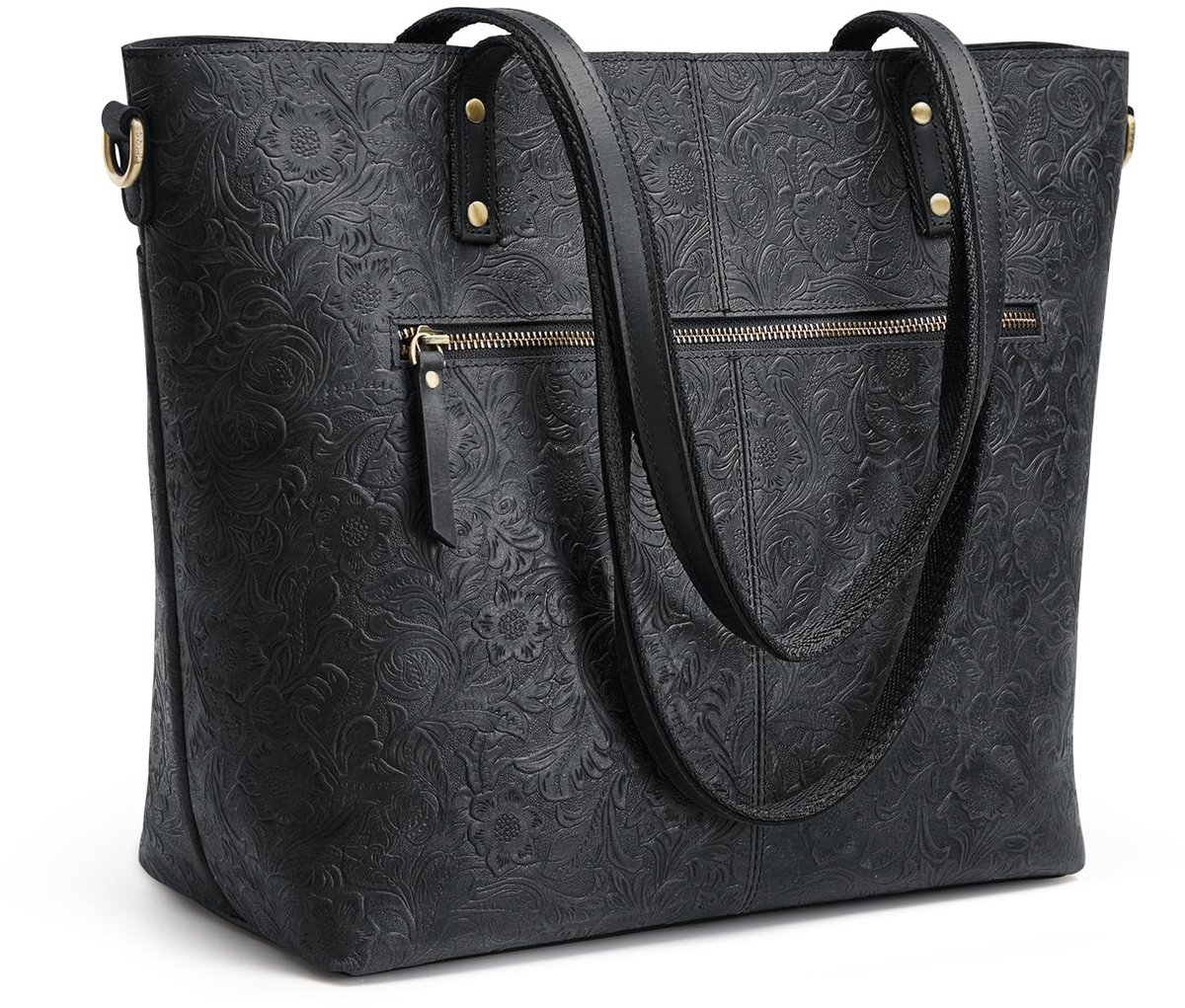 Omgoods - Dames Tote Handtas van Leer met Rozenpatroon