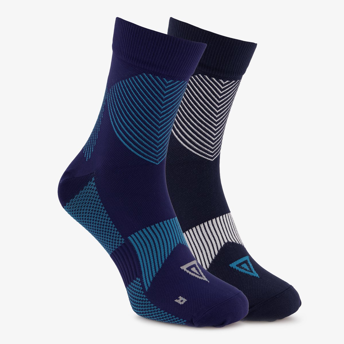 2 paar halflange Osaga compressiesokken zwart blauw - Maat 43/46