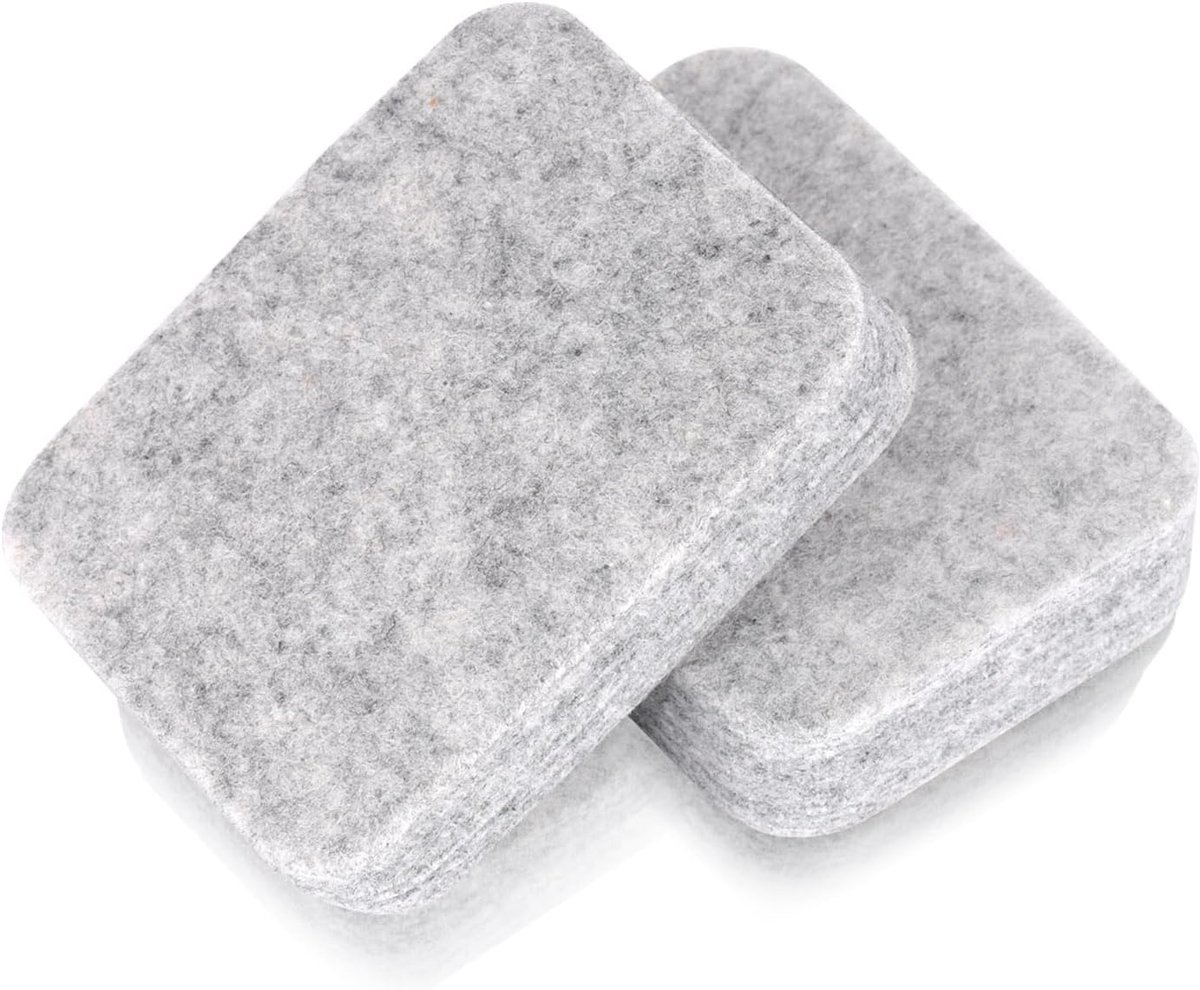 2 stuks 10 x 10 cm x 0,98 cm dik, stevig naaldviltkussen, wollen viltmat, wollen blokbasis voor doe-het-zelf beginners, haakgereedschap, knutselbenodigdheden, grijs (grijs)