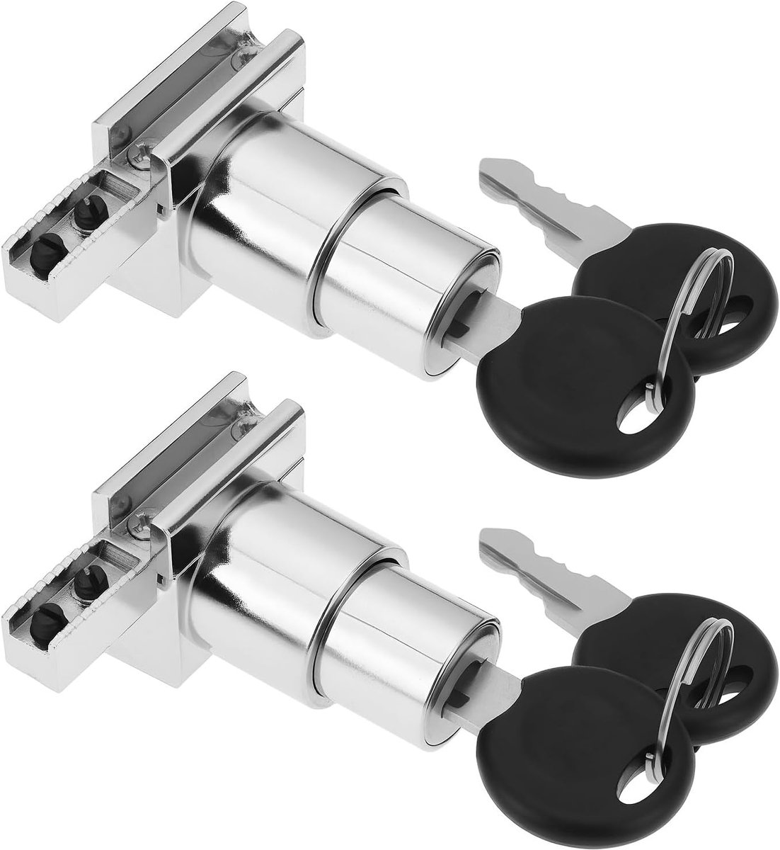 2 Stks Zinklegering Glazen Schuifdeur Ratchet Lock voor Vitrines Tellers Glas Vitrines voor 5-8mm Glas
