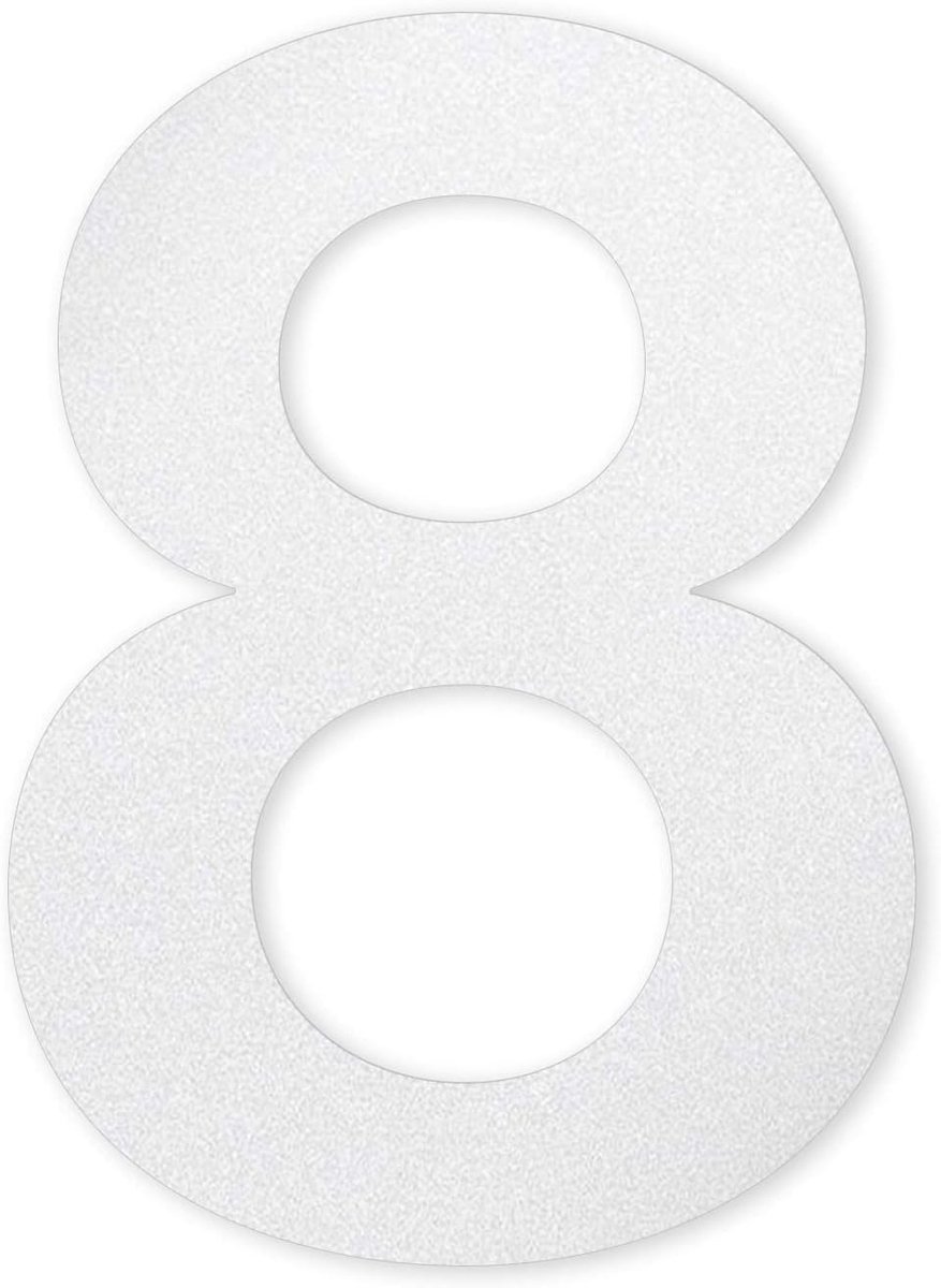 ISecur Cijfersticker nummer 8 glasdecoratie 10 cm buiten huis - kfz6768 | Weerbestendig voor brievenbus deur gevel zelfklevende duurzame herkenning
