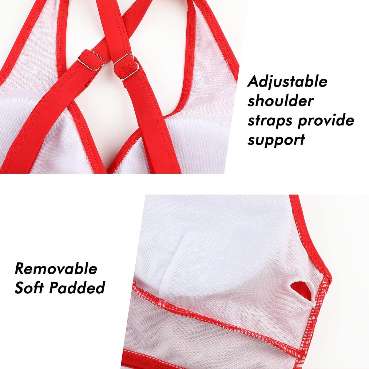 Tweedelige damesbadpakken, bikini met gekruiste top, hoog getailleerde bodem, badpakken voor buikversteviging, badmode met vintage motief