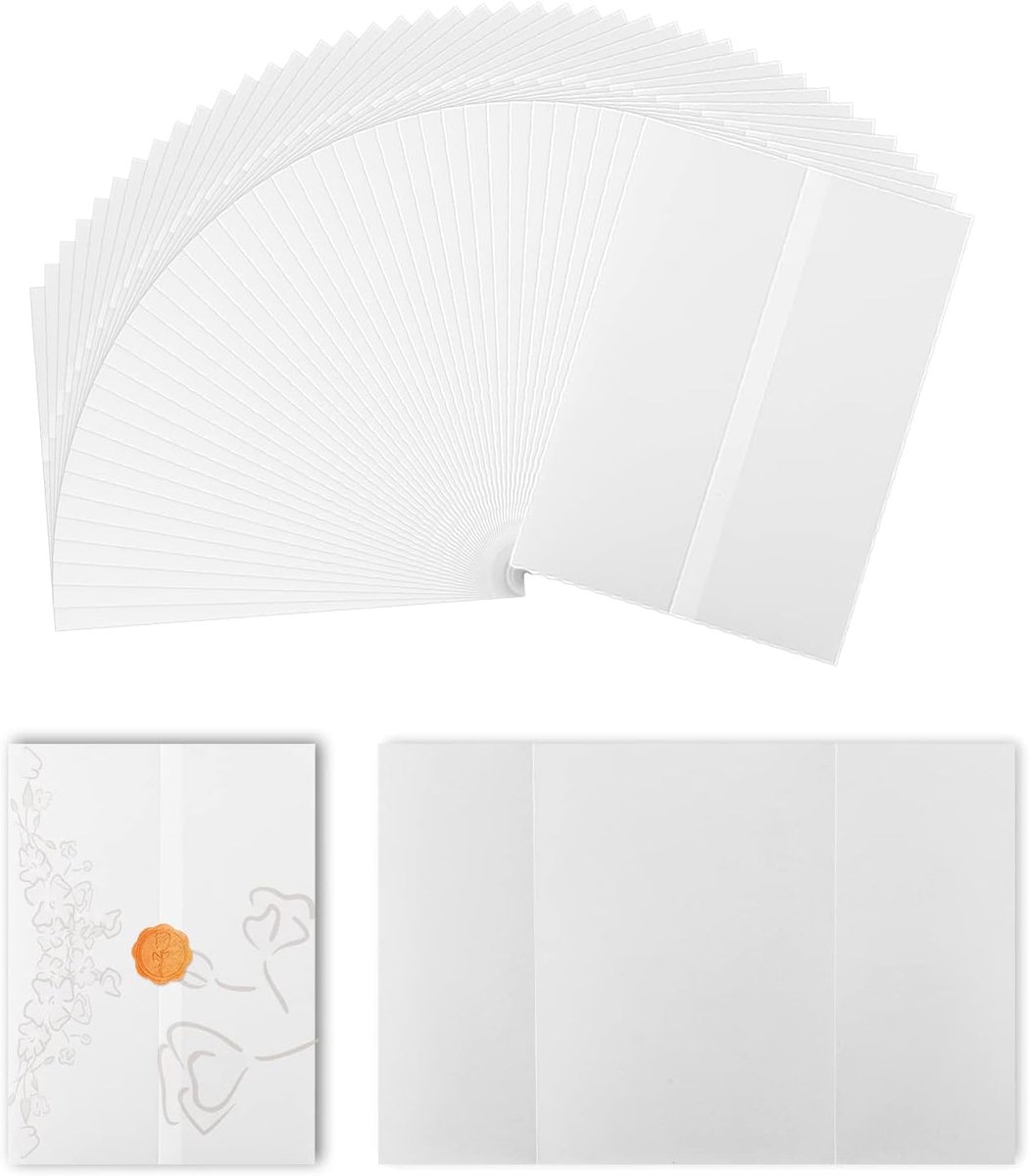 Perkamentpapierjassen voor Huwelijksuitnodigingen Translucent Velijn voor Bruiloft Bruidsdouche Babyshower Verjaardag