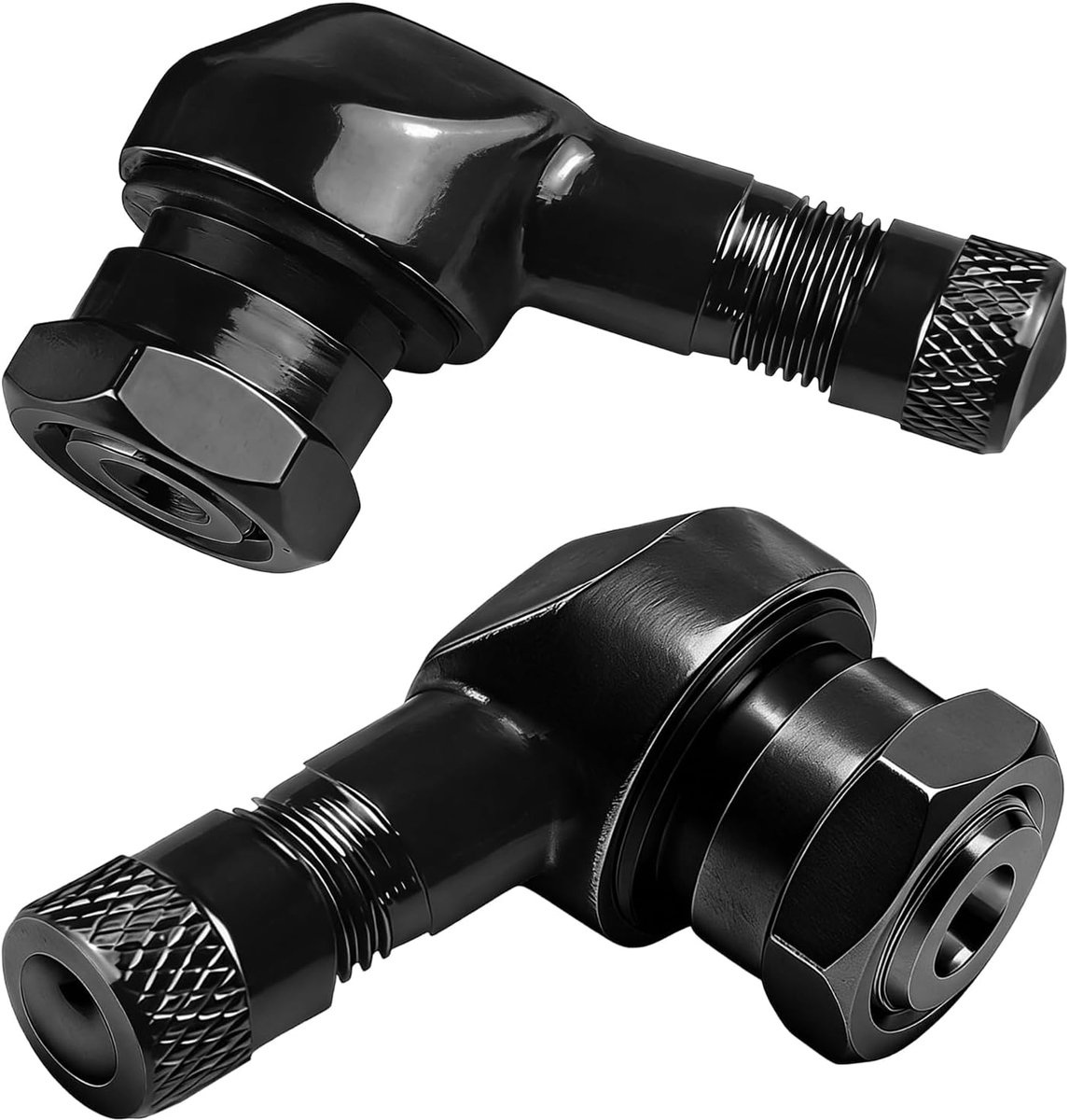 2 stuks 90 graden schuine bandenventielverlenging, aluminiumlegering schuine bandventieladapter, universele lekvrije ventielstamverlenging, bandenstamverlenging, compatibel met auto's, motorfietsen