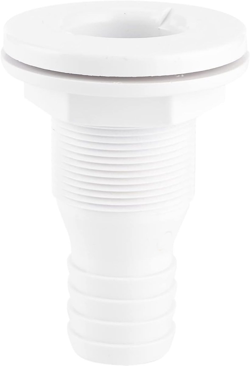 1 / 4in Thru Hull Fitting Witte Kunststof Slang Connector Lenspompslang Door-romp Connector Accessoire voor Marine Boot