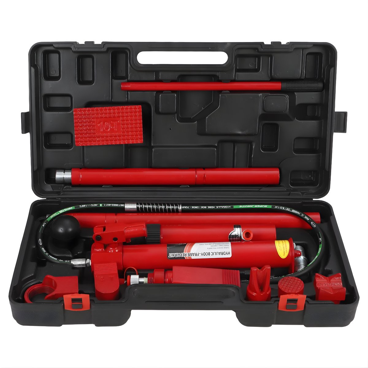 Hydraulische 4T kit - Voor auto- en constructiereparatie in werkplaats - Zwaar hef- en reparatiegereedschap - Metaal met transportkoffer