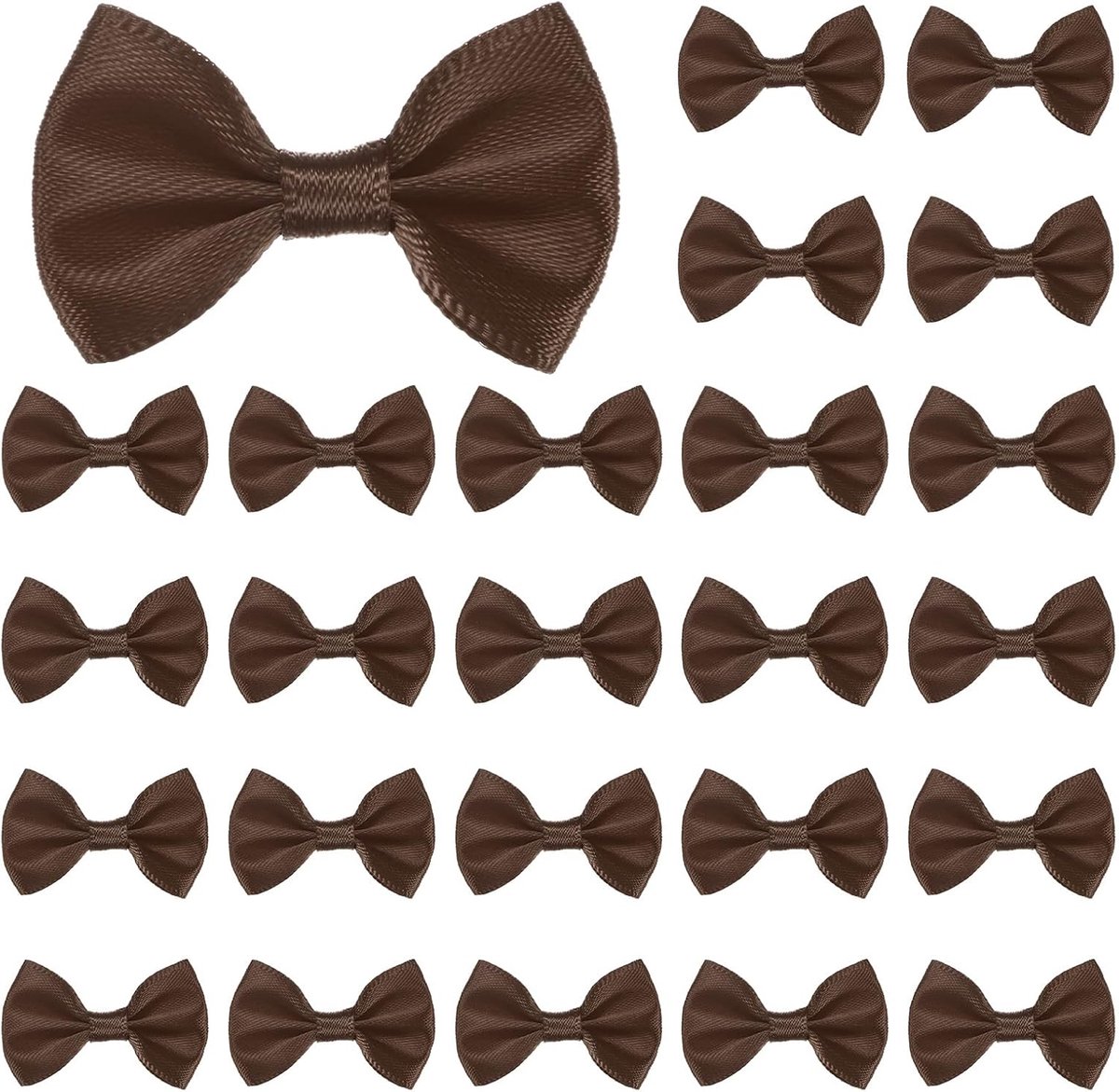Set van 60 mini-linten voor knutselwerk, 3,5 x 3,5 cm, geruite stof, satijnen lintstrikken, boetiek voor knutselen, doe-het-zelf, traktatiezakken, haarstrik, naaien, bruiloft, feest,