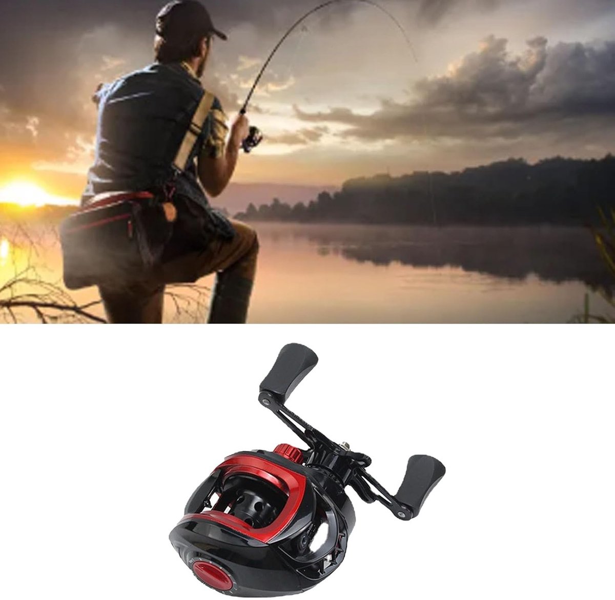 Baitcaster-molens Metaal Long Cast en Lichtgewicht met Anti-explosielijnfunctie Bait Caster Reel, voor zoutwater- en Zoetwatervissen