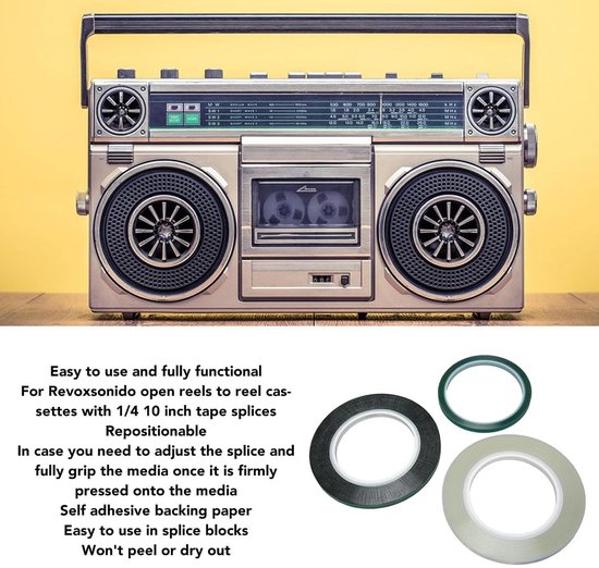Professionele Splicing Tape voor Open Reel Audio, 1/4 Inch Tape voor Geluidsbewerking en Media Restauratie — afbeelding 2