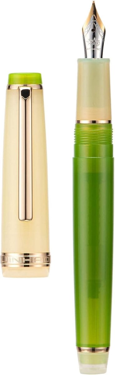 Vulpen met gouden ornamenten, fijne punt en doorzichtige schacht, ideaal voor schrijven en tekenen