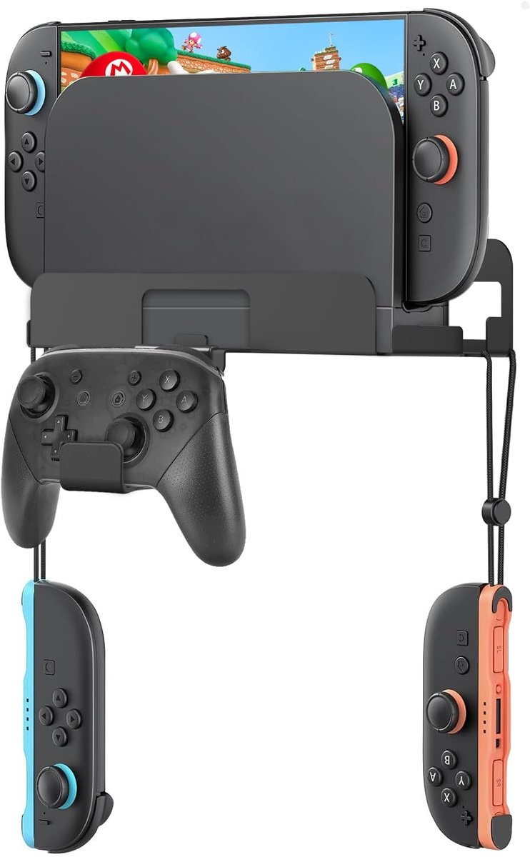 Omgoods - Wandbeugel voor Switch 2 met Opbergruimte en Joy-Con Haak