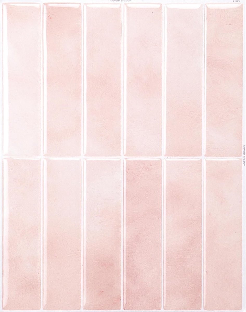 Plaktegels Keuken en Badkamer - Morocco Roze - Zelfklevende Tegelstickers & Wandpanelen PVC - 5 Peel & Stick Tegels 29x22 - 86 cm - Hittebestendig - Makkelijk te Installeren - Gemaakt in Canada