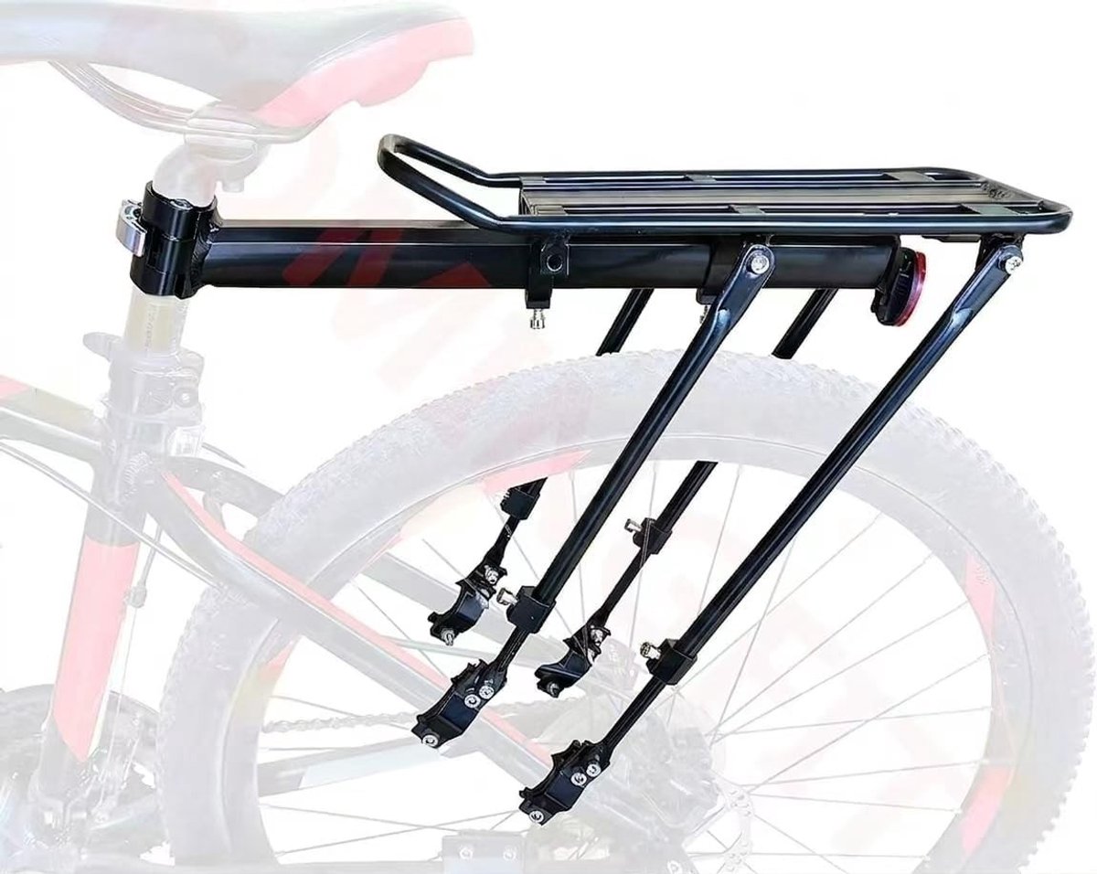 Hondenmand fiets bagagedrager - Zwart - Verstelbaar - Aluminium Fiets Cargo Rek - Geschikt voor 24-29 Fietsen