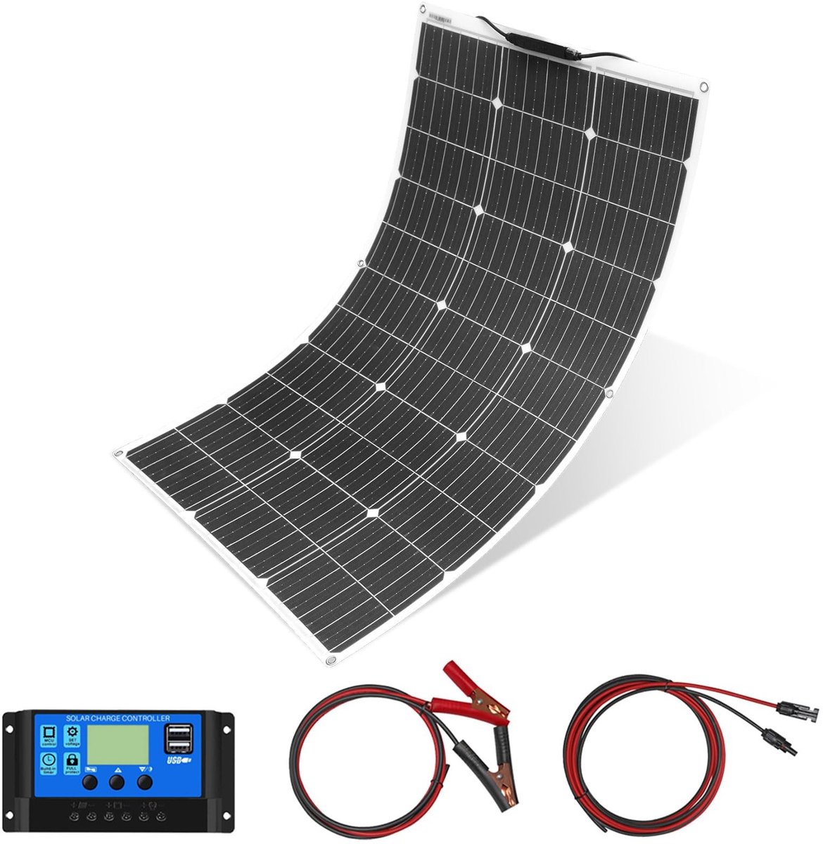 SolidKeus - 100W 18V Flexibel Zonnepaneel met 10A Controller