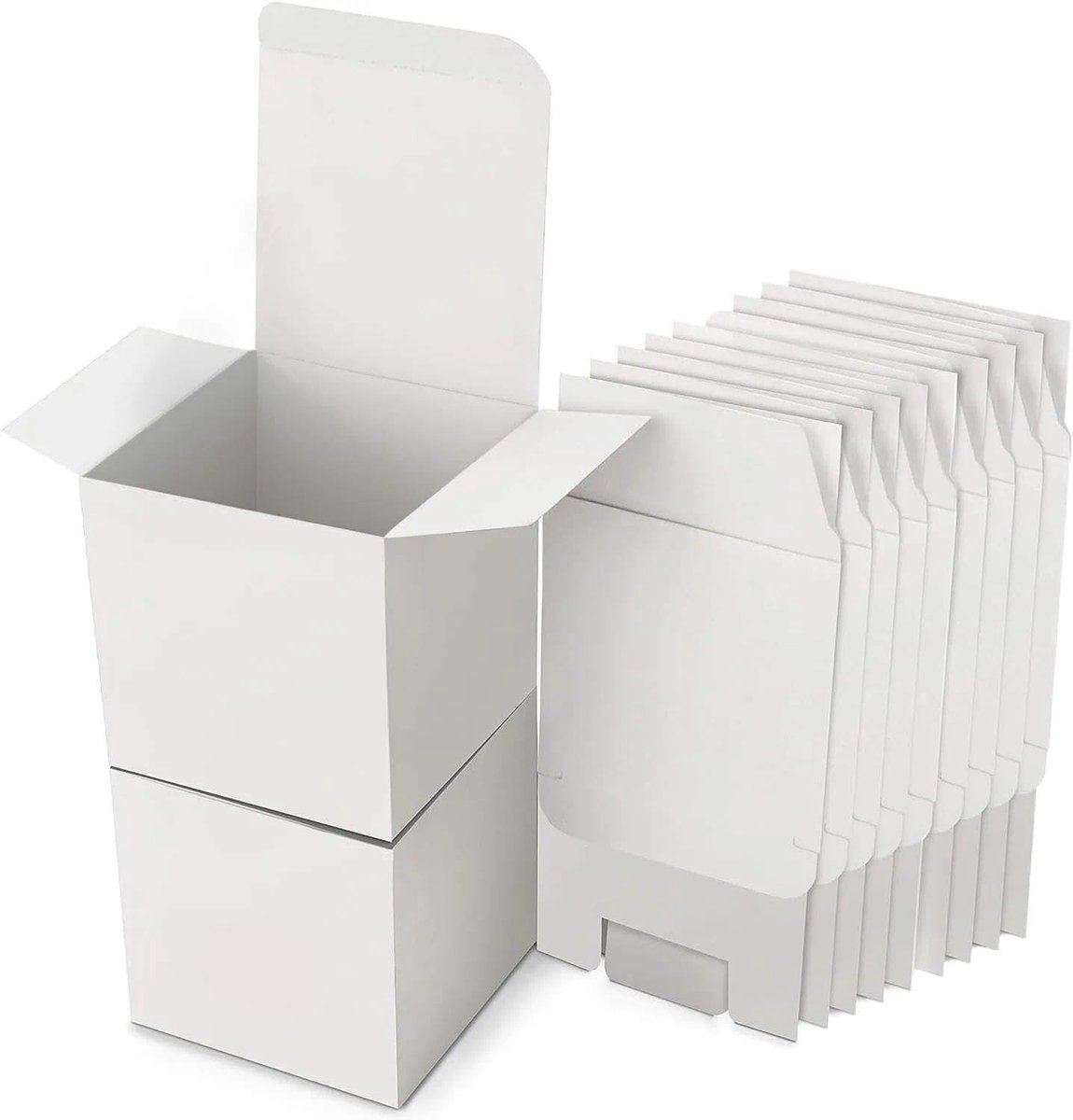 SolidKeus - 15 Stuks Witte Kraftpapier Geschenkdozen 13x13x13 cm