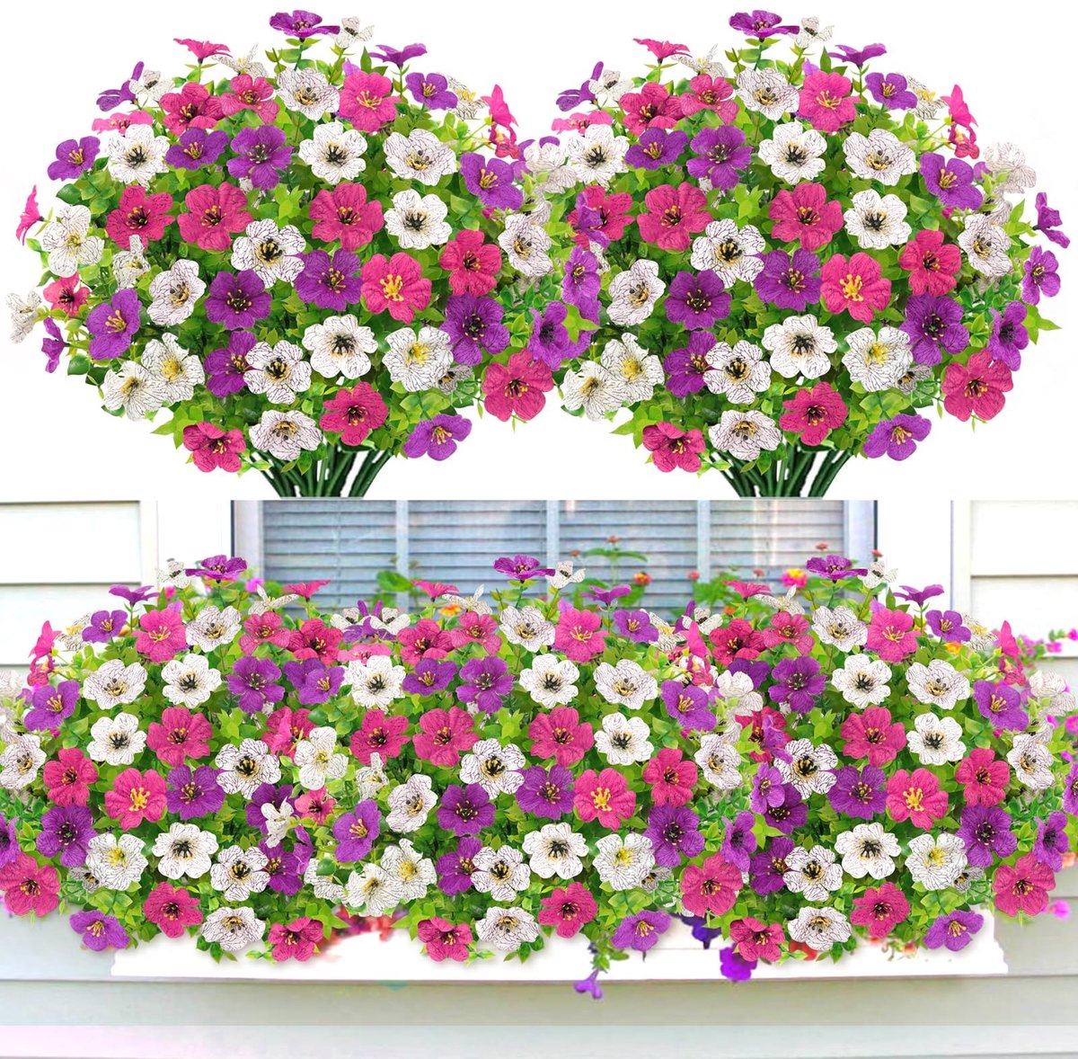 SolidKeus - 6 Bunches Kunstbloemen voor Binnen en Buiten