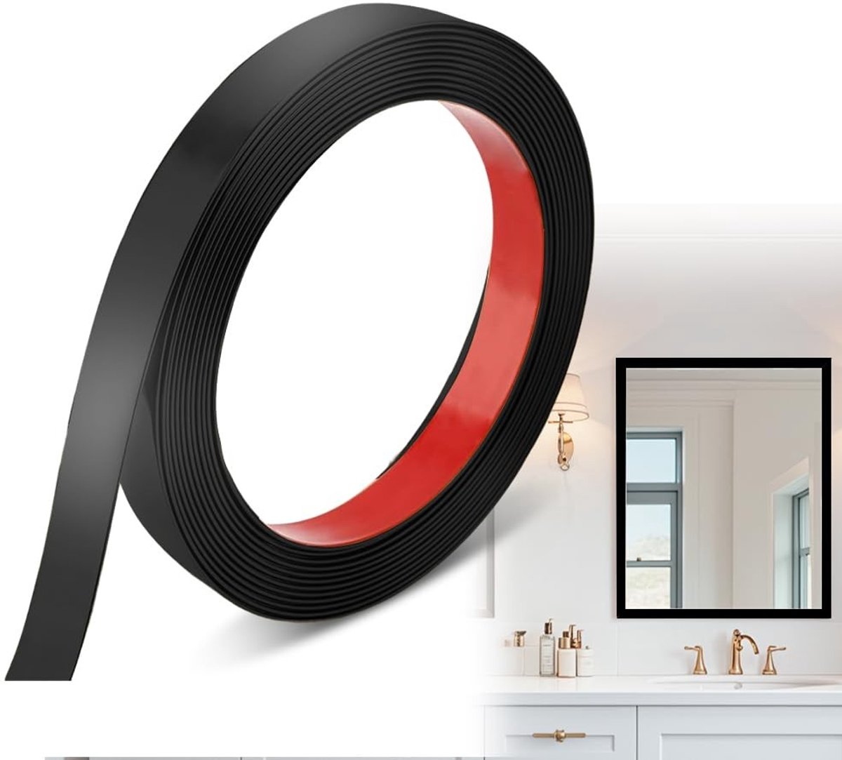 SolidKeus - Zelfklevende PVC Decoratieve Tape 2cm x 6m Zwart