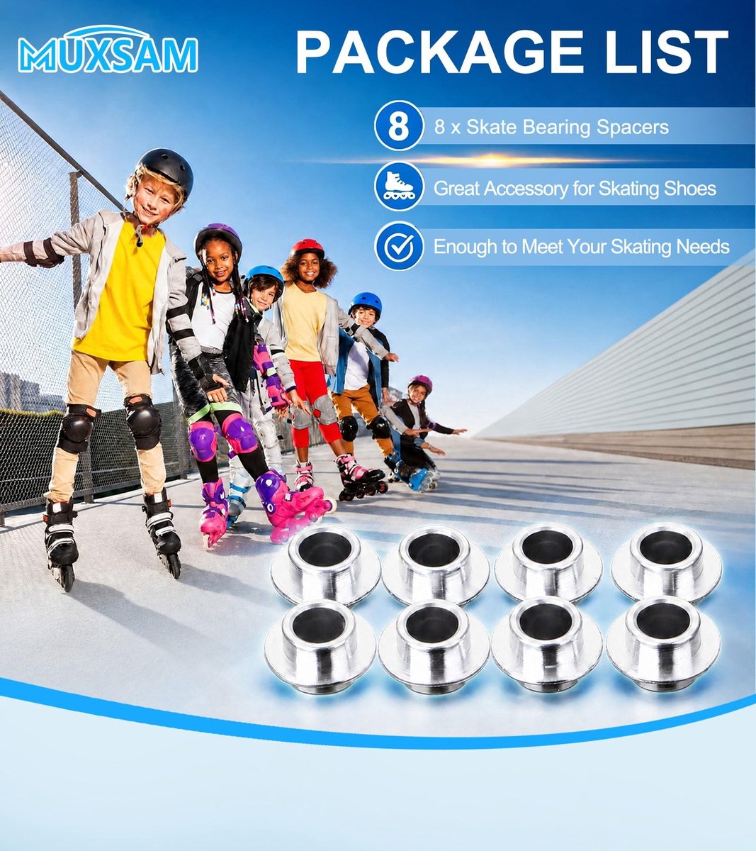 SolidKeus - 8 Stuks Skate Roller Lager Spacer Accessoires