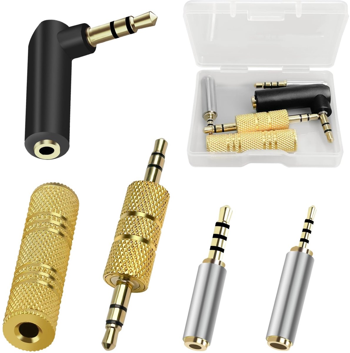 SolidKeus - Set van 5 Stereo Audio Adapters voor Hoofdtelefoons