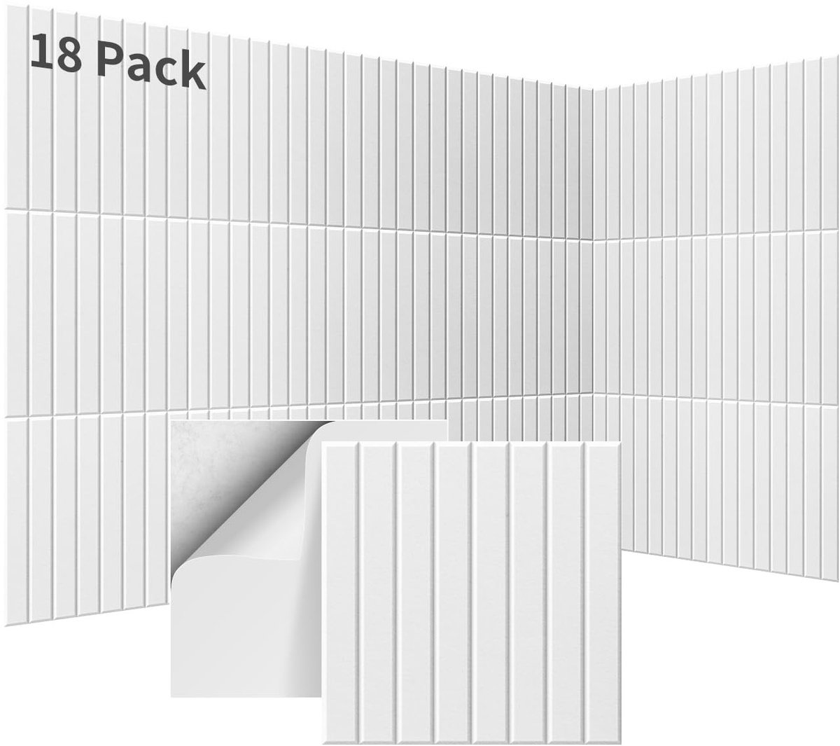 SolidKeus - 18 Stuks Zelfklevende Geluidsabsorberende Panelen in Wit