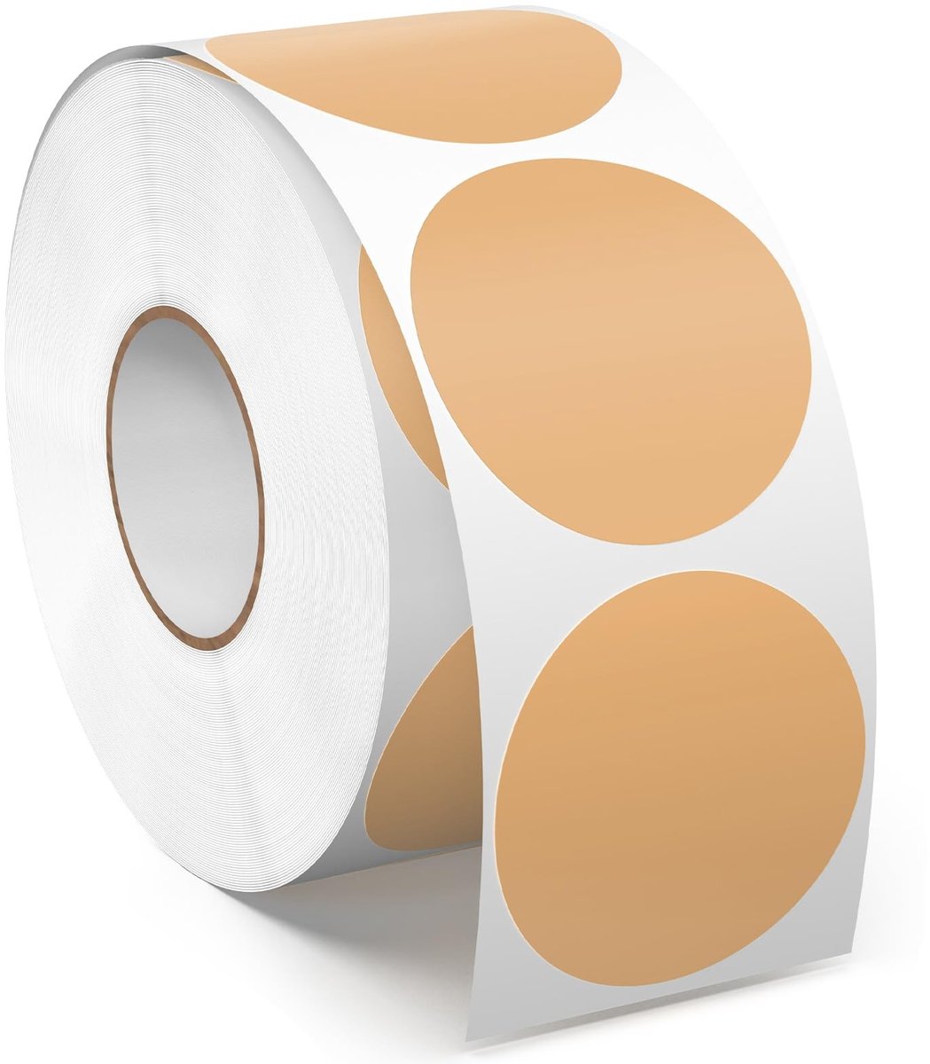 SolidKeus - 1000 Stuks Bruine Zelfklevende Ronde Stickers 38 mm