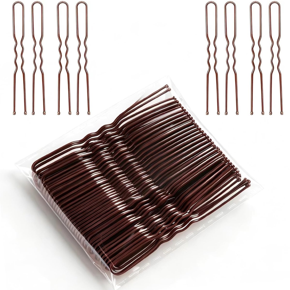 SolidKeus - Set van 50 Bruine Haarspelden voor Diverse Haartypes