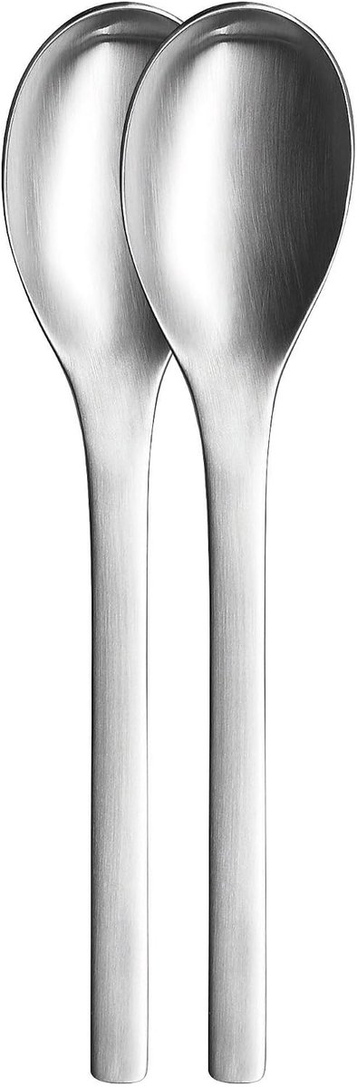 Mueslipelset van 18/10 roestvrij staal, matte afwerking, set van 2 - duurzame en elegante ontbijtlepel, 166 mm - ideaal voor muesli, soep, desserts - perfect cadeau in aantrekkelijke