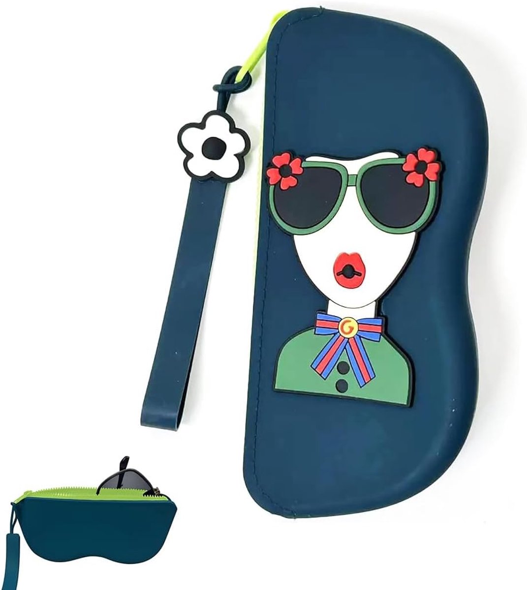Zachte brillenkoker, zonnebrillenetui, draagbaar etui van zacht neopreen met riemclip, voor brillen, frames, cosmetica, sleutels, pennen, kaarten, enz