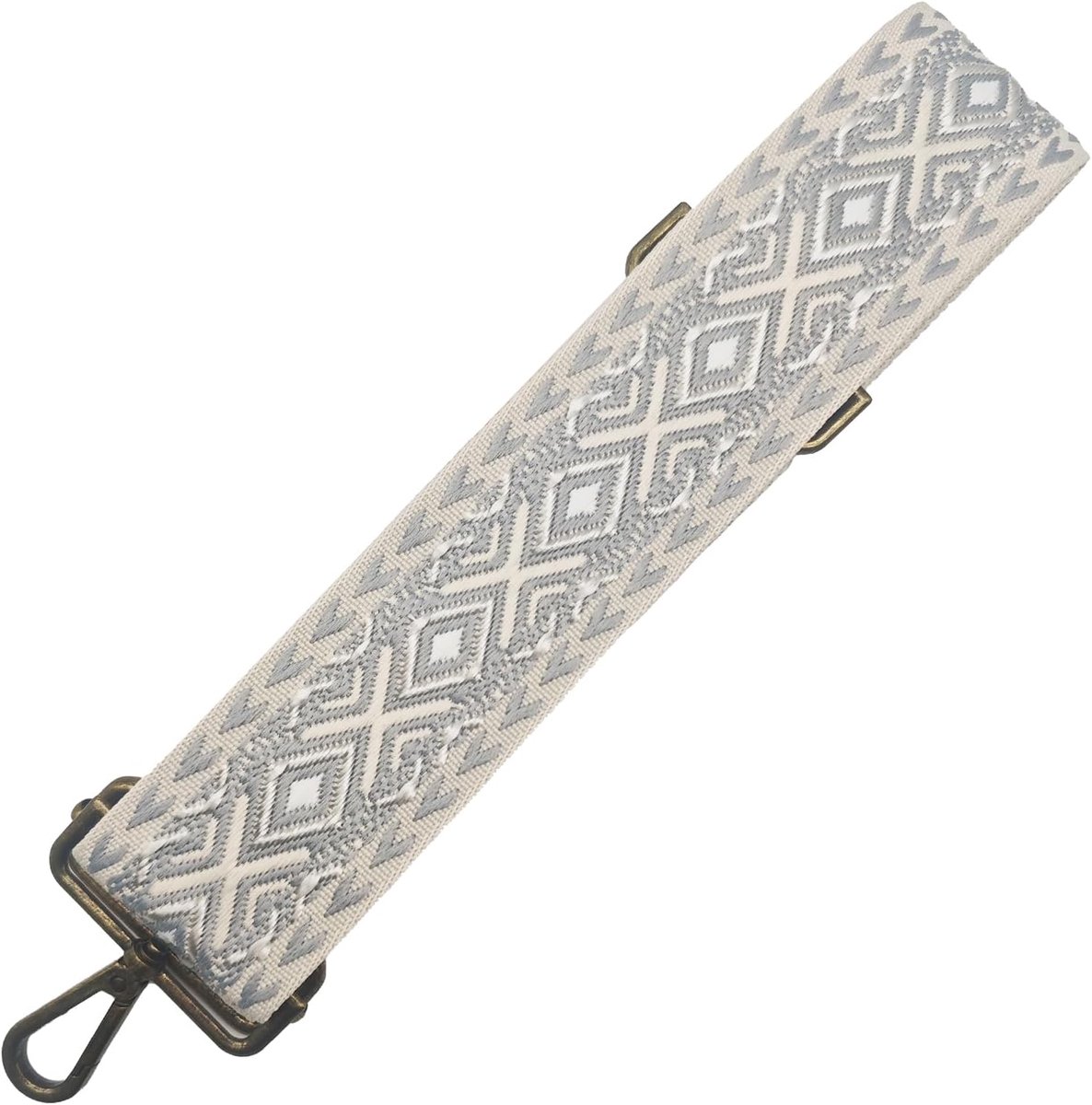 2 inch brede Boho vervangende handtassen riem voor vrouwen dames meisjes crossbody portemonnee canvas tas riem (Beige/Grijs/Zilver)
