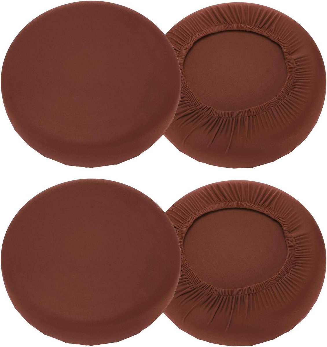 Krukhoezen, barkrukhoezen 40-50 cm, wasbaar, stofdicht, elastische stoelhoes voor decoratie in bar, keuken, woonkamer, lichtbruin