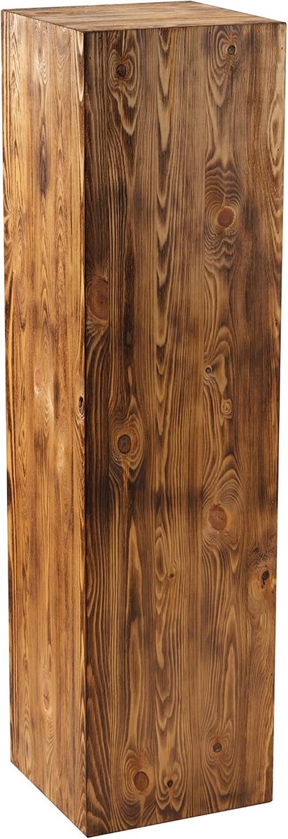 Zuil, Rustieke decoratieve zuil, Boomstamdecoratie, Vloerlantaarnstandaard, Houten plantenstandaard, Tijdloze houtdecoratie, Stevig en duurzaam, Notenhout, 110x30x30 cm