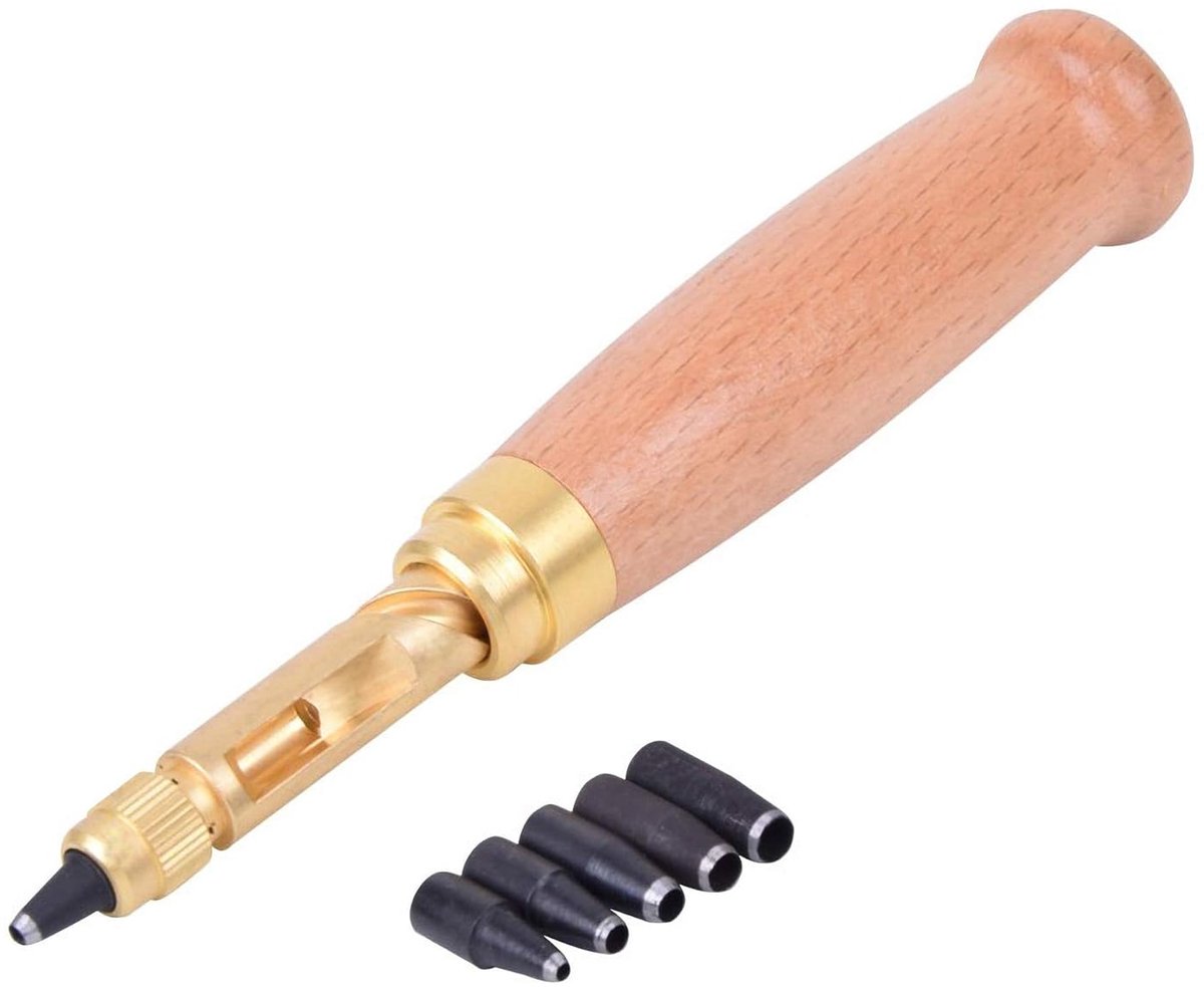 Lederen riem gereedschap boek boor, schroef gat punch 6 tips maten 1,5-4mm voor het naaien van lederen papier ambachtelijke