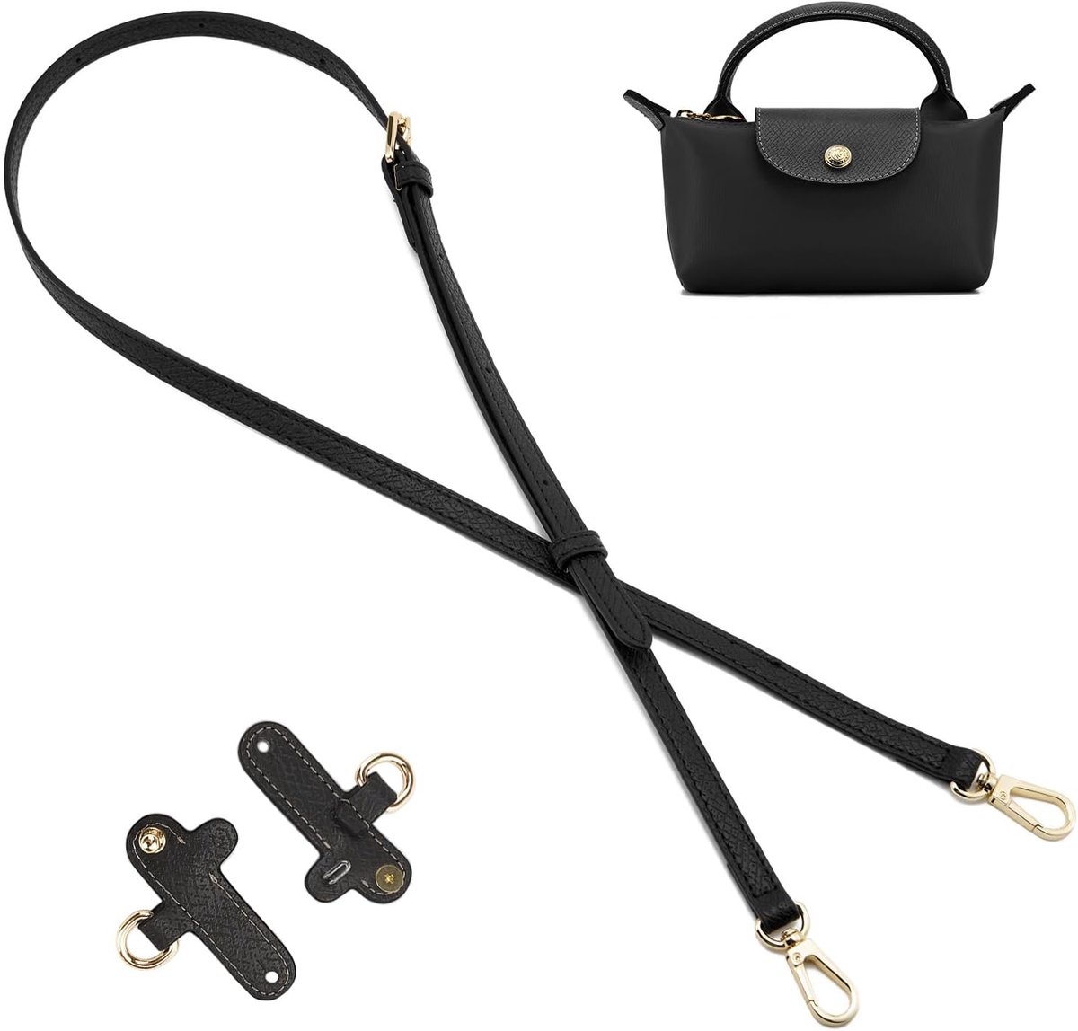 Leren riem voor handtas, schoudertasriem, vervanging voor tassen van Longchamp, verstelbare schouderriem voor crossbody-tassen