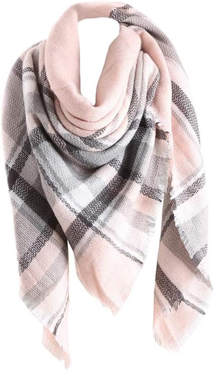 Sjaal XXL warme zachte gebreide sjaal geruit wintersjaal herfstsjaal wollen sjaal vrouwen dekensjaal sjaal sjaal sjaal poncho cape, 08b, XXL
