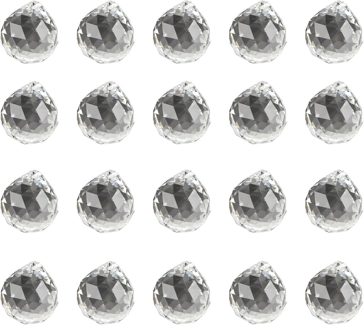 Zonnevangers prisma's, 20 mm facetkristal met ophangbanden voor raamdecoratie, regenbooglichteffecten voor thuis, tuin, bruiloft, feest