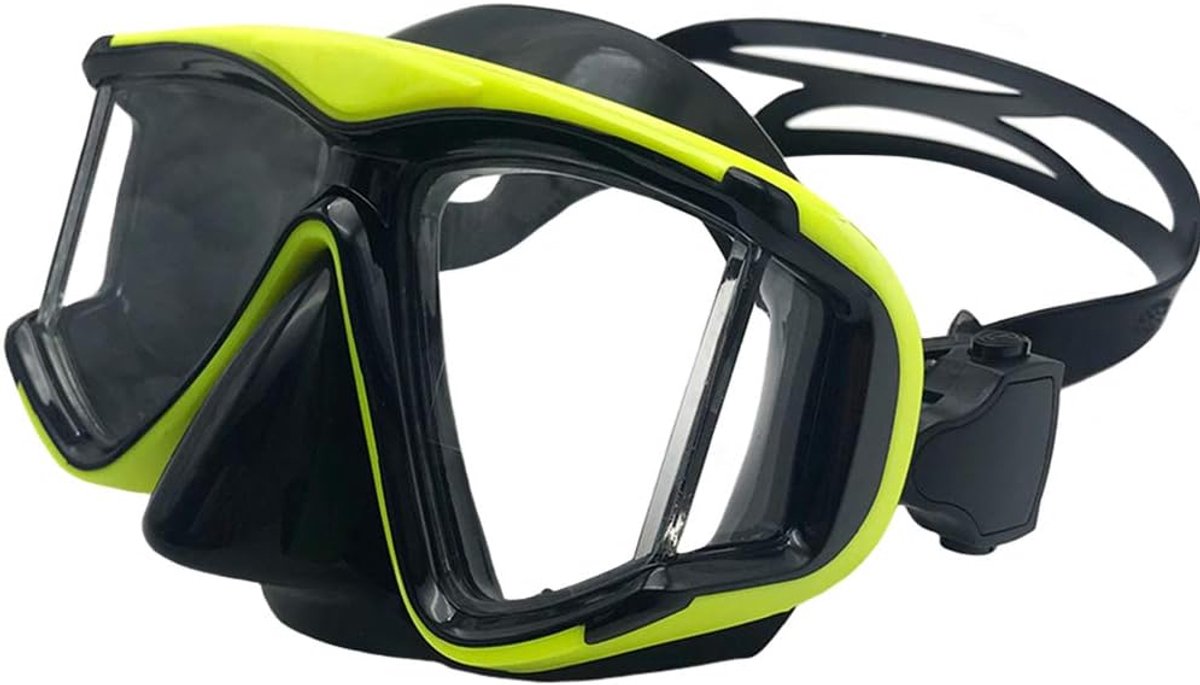 Duikmasker met dioptrie dioptrie, harslenzen, snorkelmasker, duikbril, correctie, duikmasker, duikmasker voor volwassenen en kinderen met bijziendheid (geel, -8,5)