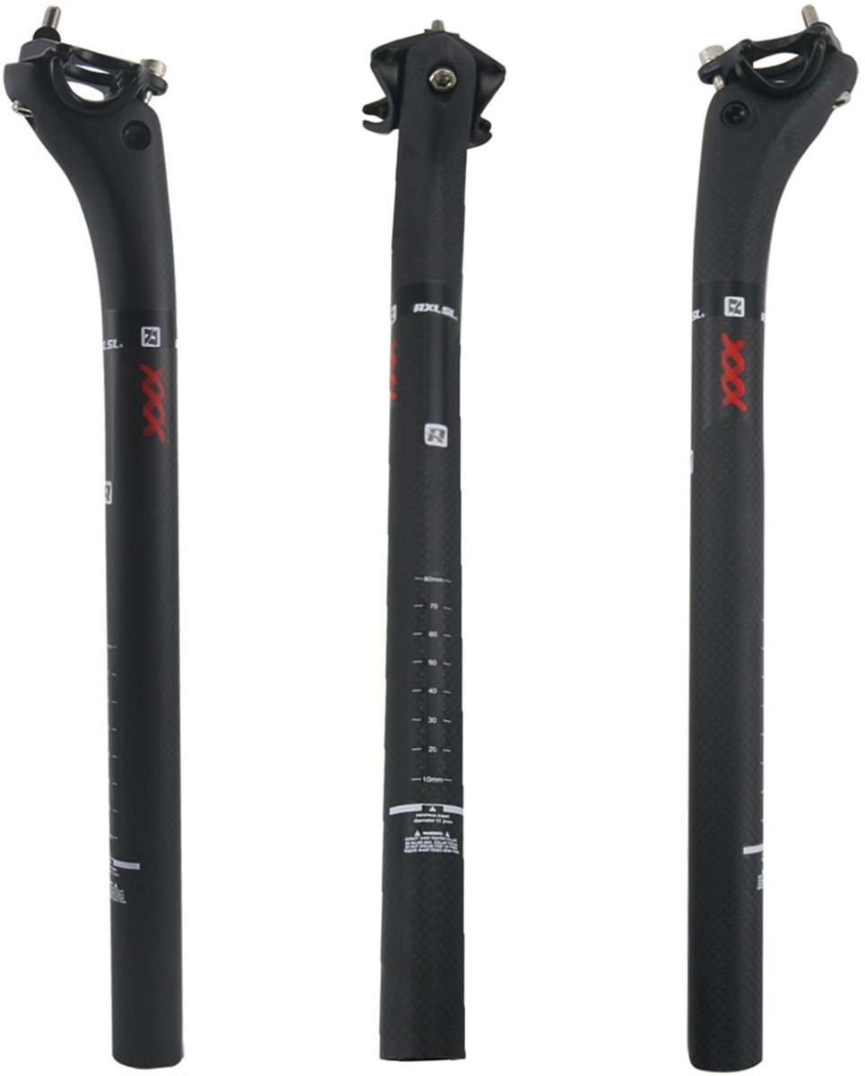 SnelShoppen - RXL SL mountainbike zadelpen 27,2 mm offset 350 mm matte racefiets zadelpen, lichtgewicht carbon, ideaal voor mountainbiken en racefiets