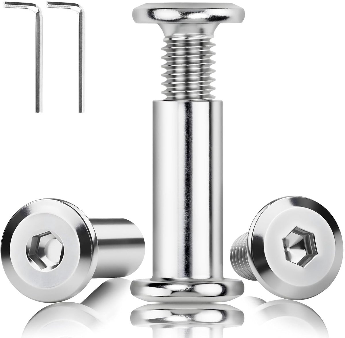20 stuks hulsmoeren M5 x 15 mm hulsschroeven verbindingsschroeven kastverbinder schroeven meubelverbindingsschroeven schroefdraadhulzen meubelschroeven met huls voor meubels, kasten en houten planken