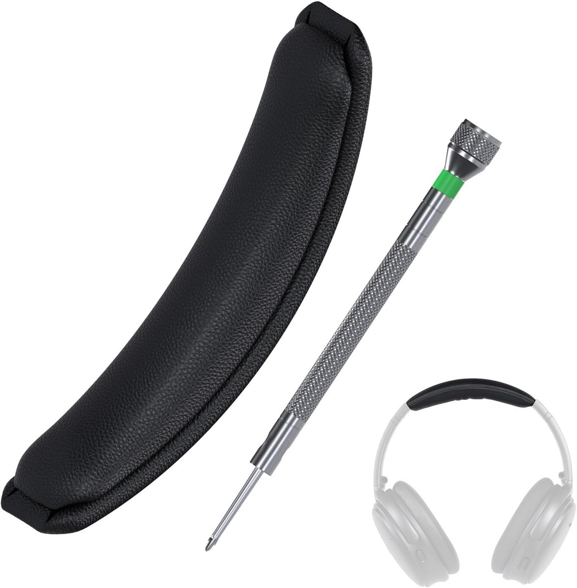 Hoofdband voor Bose QuietComfort 35, 35 II, 45 (QC35, QC35 II, QC45) Hoofdtelefoon [Upgraded] van MMOBIEL – Protein PU Hoofdband – Hoofdtelefoon Hoofdkussen Cover Reparatie – Zwart