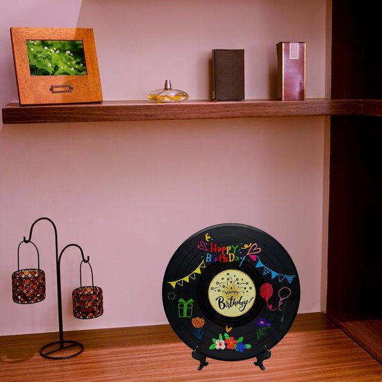 Gastenboek vinyl plaat gastenboek verjaardag verjaardagscadeau - Vinyl vinylplaat decoratief alternatief voor verjaardagsgastenboek met pen en houder voor verjaardagsdecoratie feestdecoratie — afbeelding 5